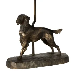 Gestell Tischleuchte E27 in Bronze antik Hund Resin