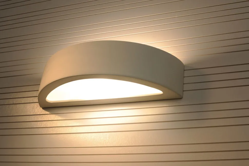 Gipslampe Weiß Bemalbar elegantes Licht E27 ORION