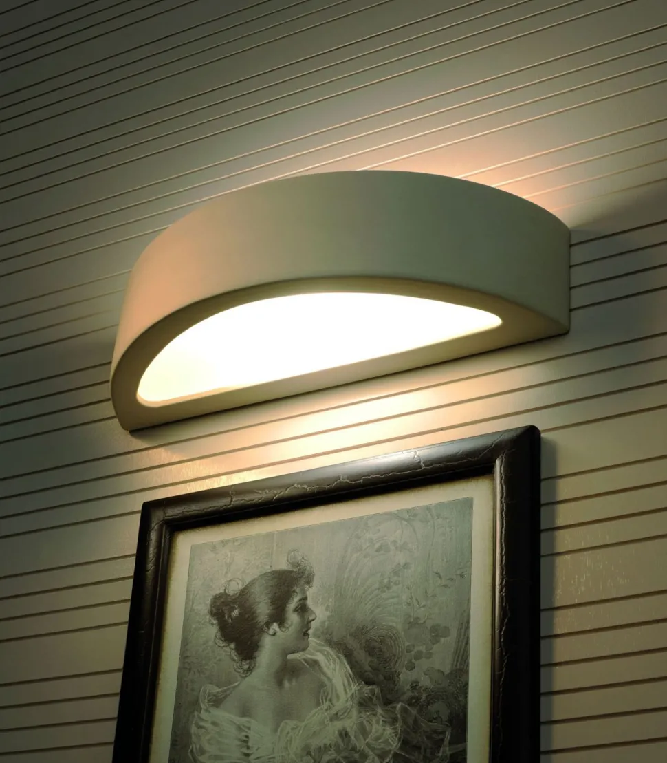 Gipslampe Weiß Bemalbar elegantes Licht E27 ORION