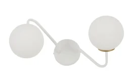 Glas Wandleuchte Weiß Gold Metall blendarm G9 B:38 cm