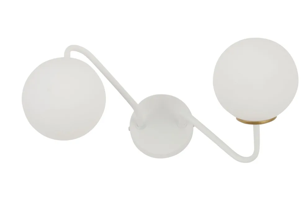 Glas Wandleuchte Weiß Gold Metall blendarm G9 B:38 cm