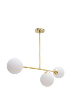 Goldene Deckenlampe Glaskugeln blendarm E27 Metall