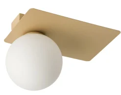 Goldene Deckenlampe Metall Glas Kugel Ø12,1 cm L:25 cm