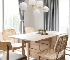 Goldene Deckenleuchte Glaskugeln blendarm 5-flmg Metall