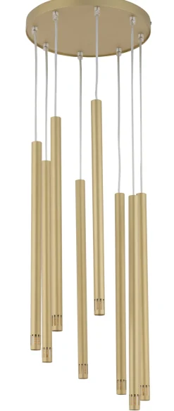 Goldene Hängelampe Modern Metall 8-flammig G9 Zylinder