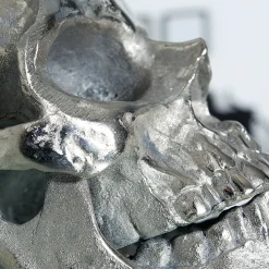 Gothic Tischlampe Modern Totenschädel Silber Schwarz