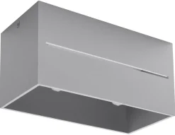 Graue Deckenleuchte eckig Modern Aluminium 2x G9 Flur