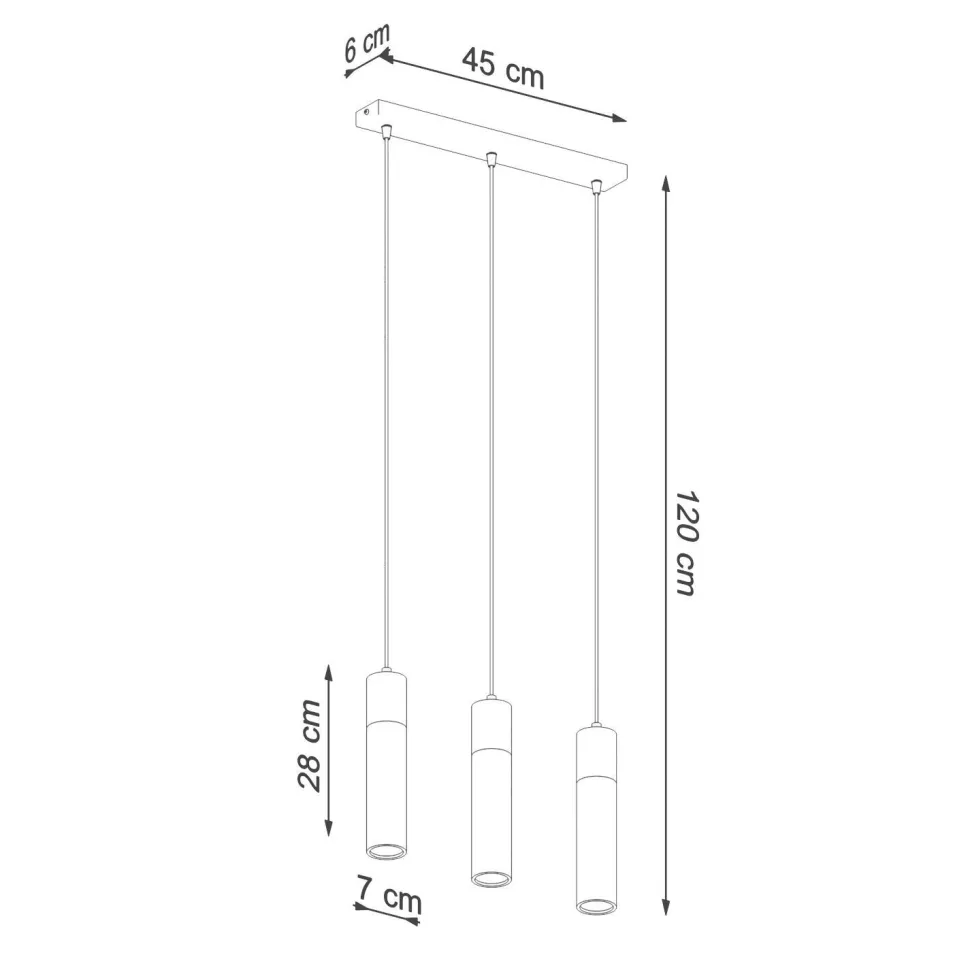 Graue Hängelampe 3-flammig Beton Holz verstellbar GU10