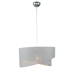 Graue Hängelampe Stoff Spitze SELMA Schlafzimmer