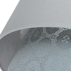 Graue Hängelampe Stoff Spitze SELMA Schlafzimmer