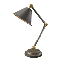 Graue Schreibtischlampe Büro Gelenke E27 IAOLIA