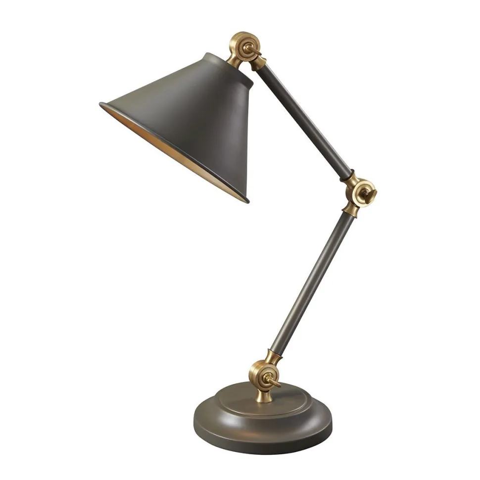 Graue Schreibtischlampe Büro Gelenke E27 IAOLIA