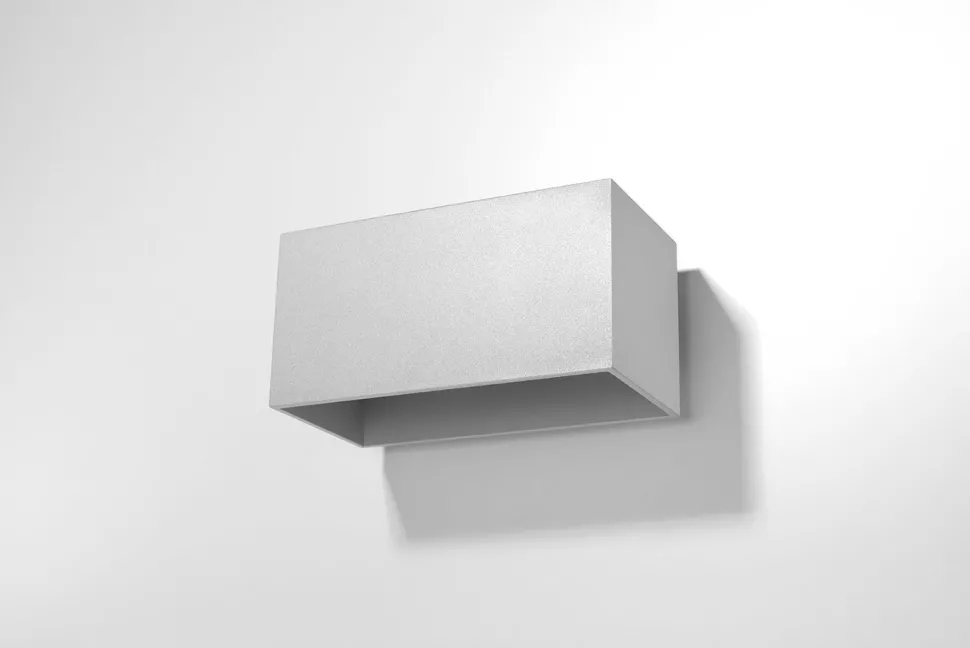 Graue Wandlampe Aluminium eckig Modern vielseitig