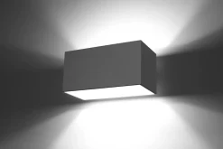 Graue Wandlampe Aluminium eckig Modern vielseitig