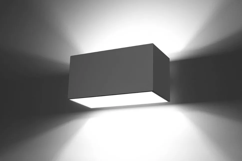 Graue Wandlampe Aluminium eckig Modern vielseitig