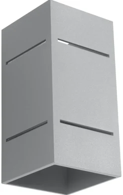 Graue Wandleuchte Aluminium eckig H:20cm Up Down Modern