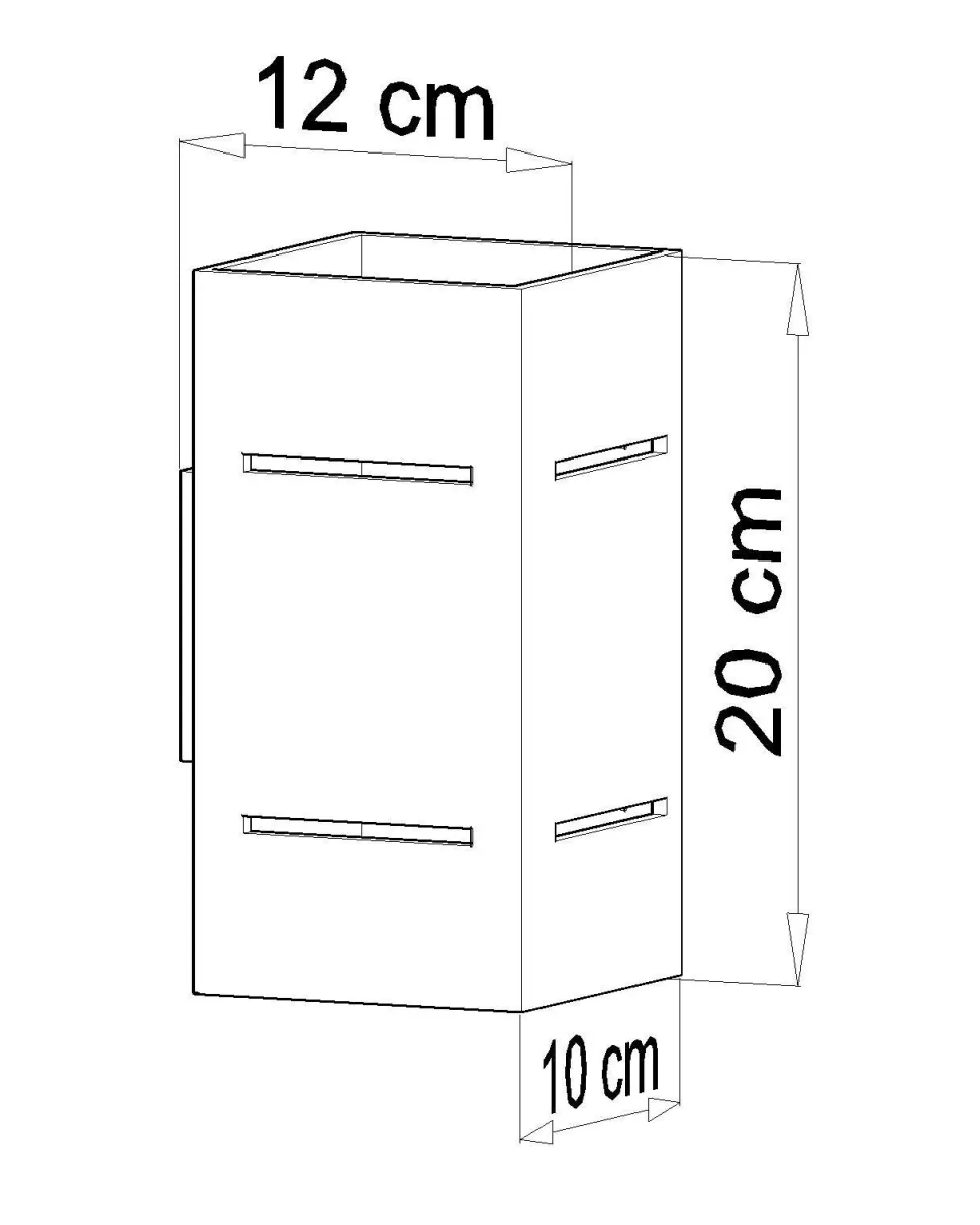 Graue Wandleuchte Aluminium eckig H:20cm Up Down Modern