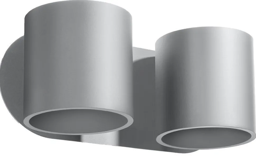 Graue Wandleuchte Aluminium Modern Up Down 2x G9