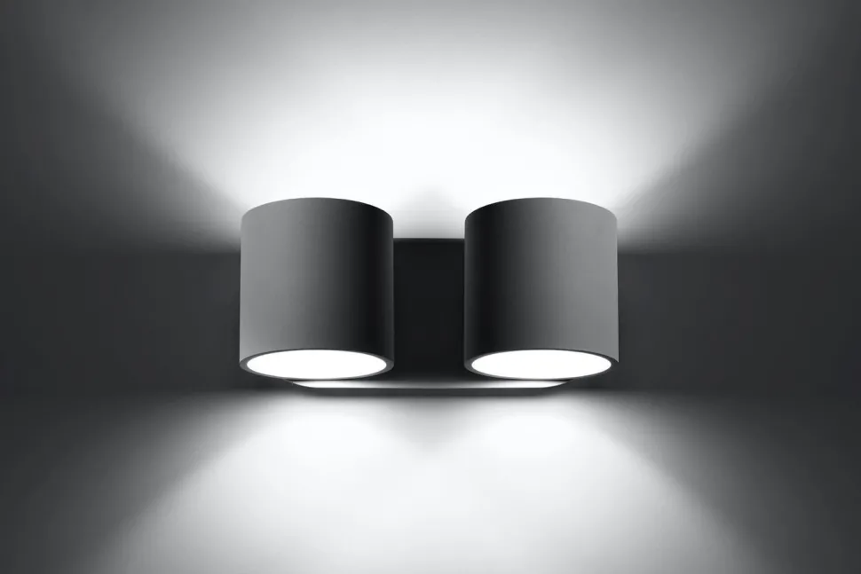 Graue Wandleuchte Aluminium Modern Up Down 2x G9