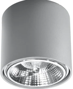 Grauer Deckenspot JASMYNN Ø12cm GU10 Metall Flur