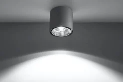 Grauer Deckenspot JASMYNN Ø12cm GU10 Metall Flur