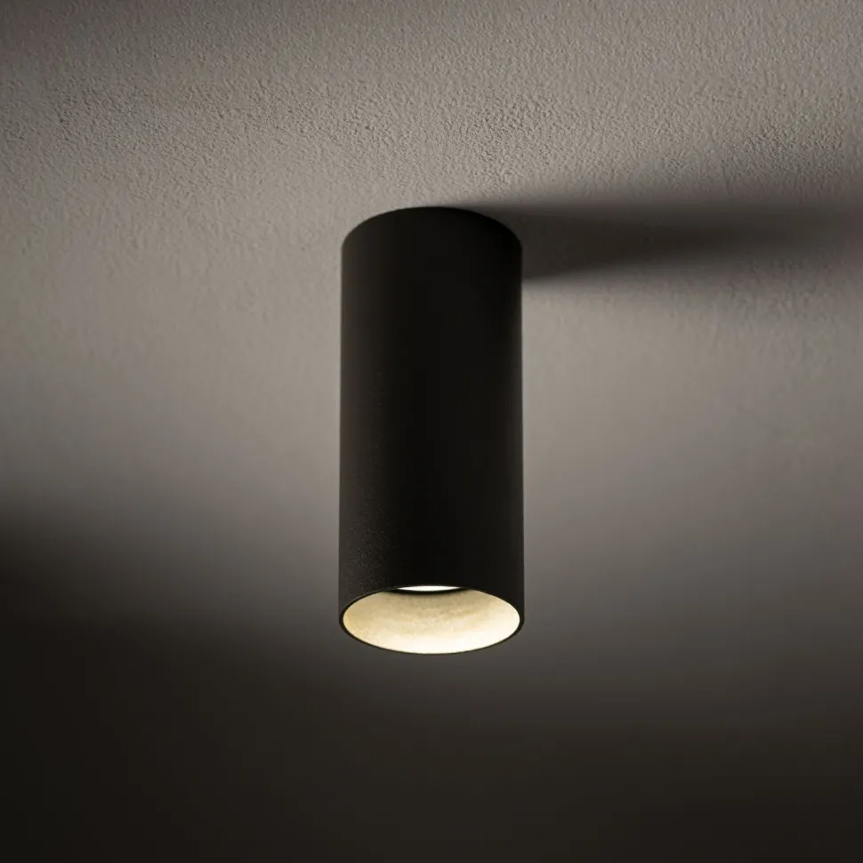 Grauer Deckenstrahler Metall GU10 rund Ø5,5 cm Aufputz