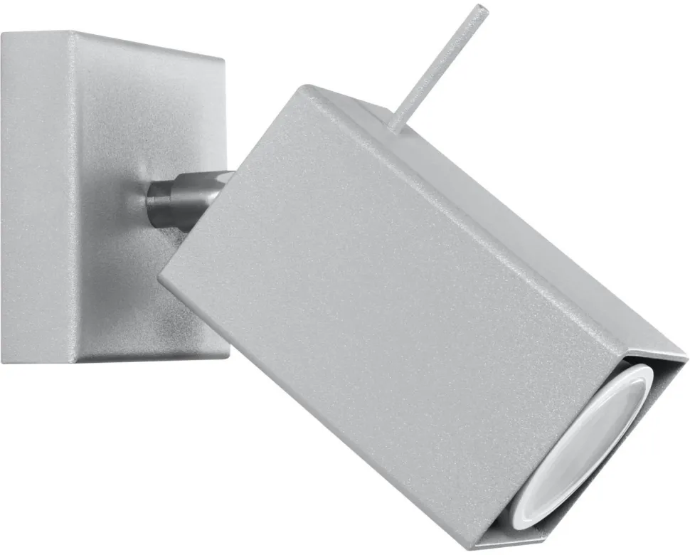 Grauer Wandspot eckig GU10 verstellbar Wandleuchte Flur