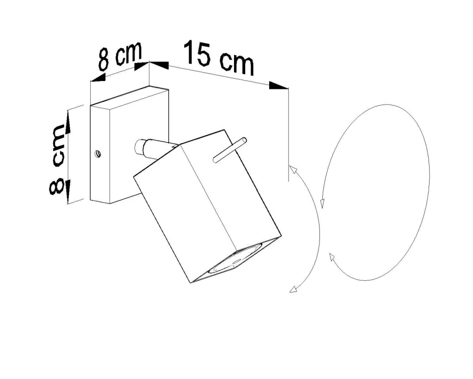 Grauer Wandspot eckig GU10 verstellbar Wandleuchte Flur