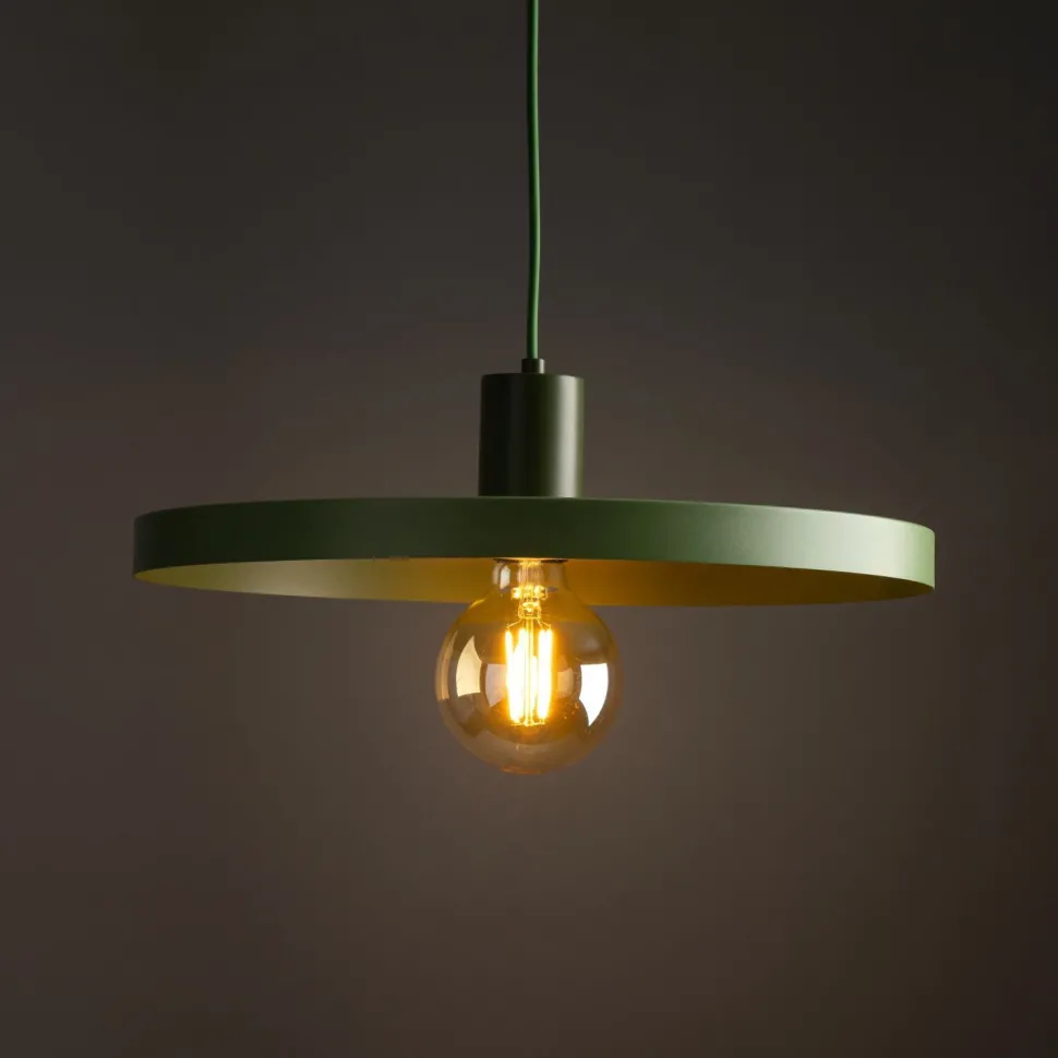 Grüne Hängelampe E27 Ø40 cm rund Vintage Metall