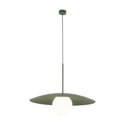 Grüne Hängelampe Glaskugel blendarm E27 Ø65 cm wohnlich