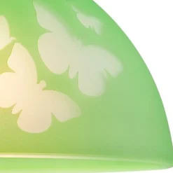 Grüne Kinderzimmerlampe rund Mädchen farbenfroh