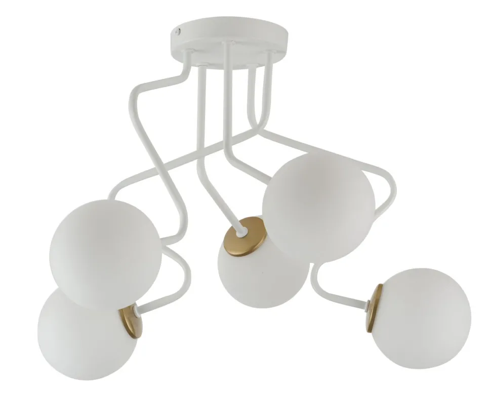 Große Deckenlampe Glas Metall blendarm G9 B:53 cm