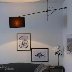 Große Deckenlampe Schwarz Gold VIPER flexibel 170cm