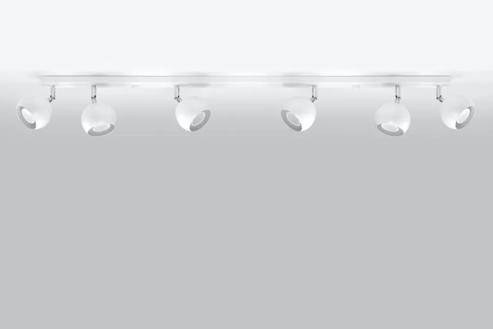 Große Deckenlampe Weiß 120 cm lang 6x GU10