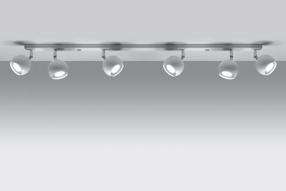 Große Deckenlampe Weiß 120 cm lang 6x GU10