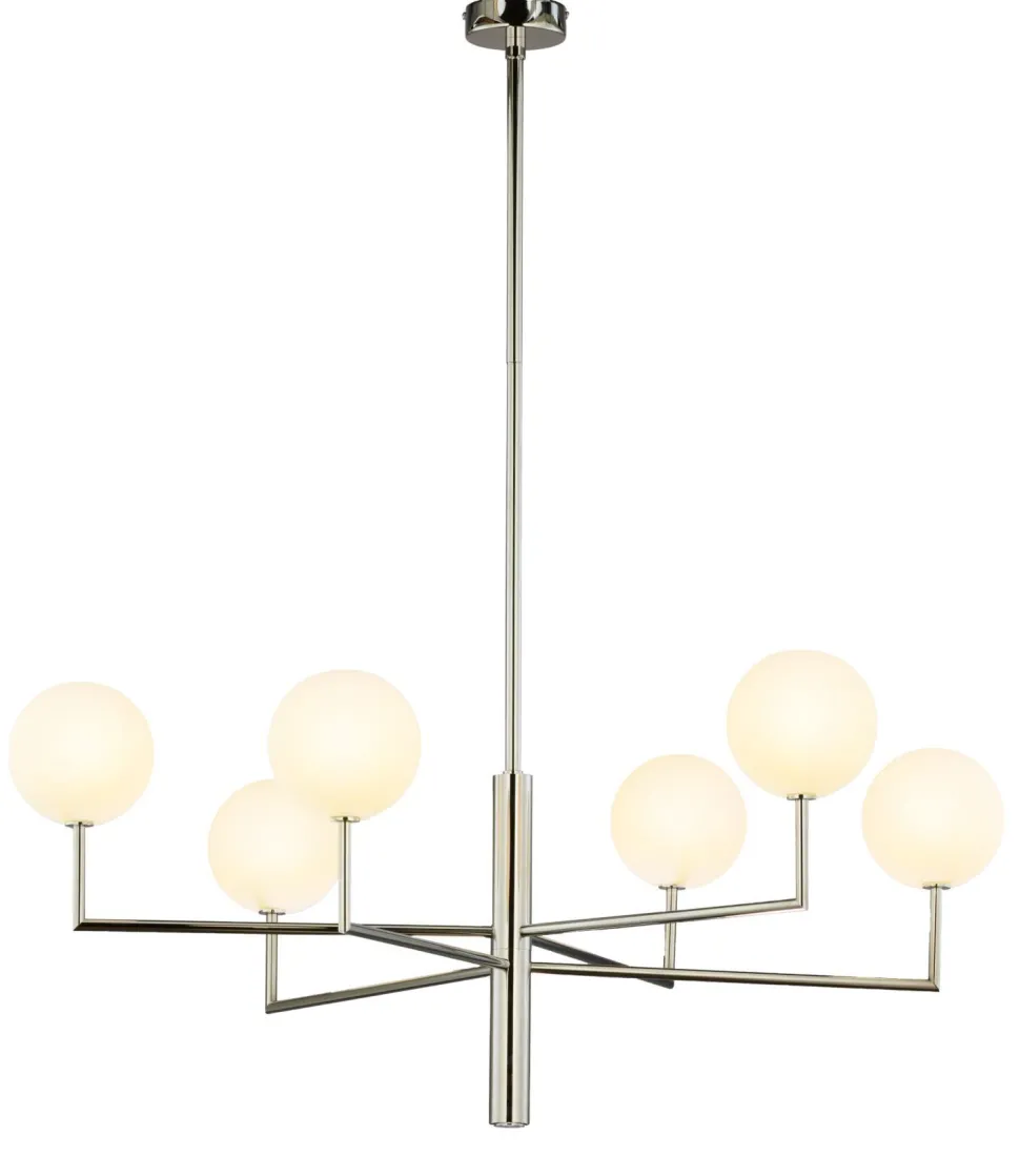 Große Deckenleuchte Glas Nickel G9 6-flammig Modern