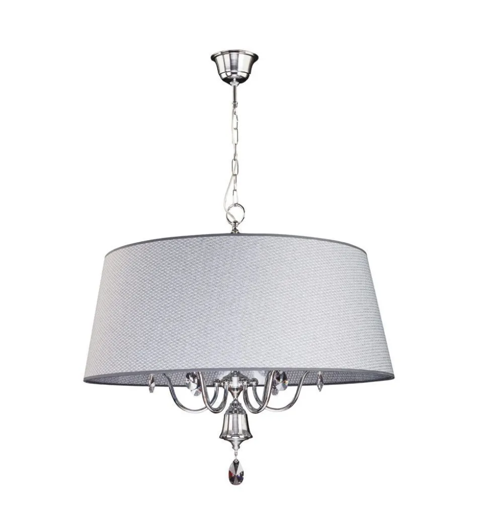 Große Hängelampe AELUA Grau Chrom Ø73cm Esszimmer