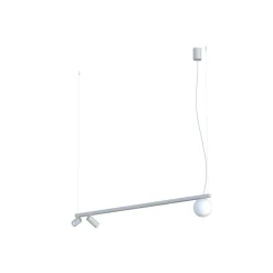 Große Hängelampe Aluminium Glas 107 cm GU10 G9 Weiß