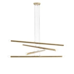 Große Hängelampe E14 Metall in Gold L:100 cm elegant