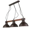 Große Hängeleuchte 3xE27 L:72cm Echt Holz HAKON