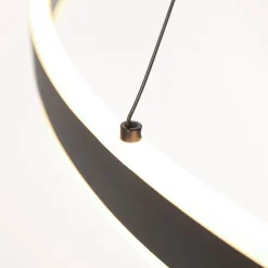 Große LED Pendelleuchte Schwarz Ø100 cm 80 W 2700 K