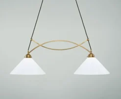 Große Pendelleuchte Berliner Messing Glas E27 96 cm