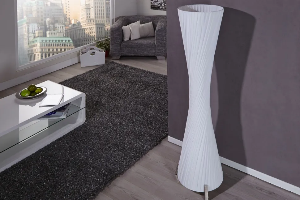 große Stehleuchte 160cm Retro extravagant weiß