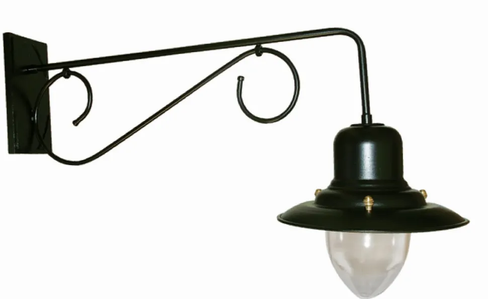 Große Wandlampe mit Schirm Schwarz T:87cm Aluminium