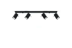 Großer Deckenstrahler Schwarz 80 cm lang Metall FALERIA