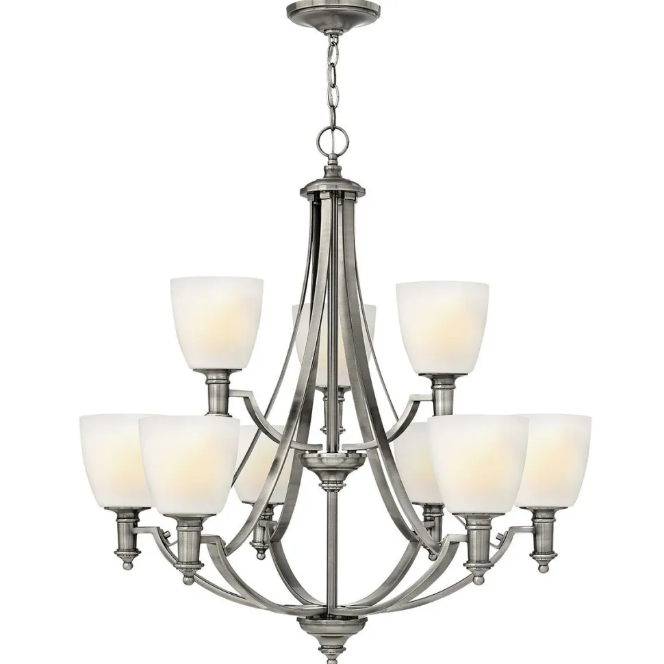 Großer Kronleuchter Glas Schirm verstellbar bis 3,9m