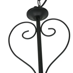 Höhenverstellbare Hängeleuchte mit Glasschirm rustikal in Weiß