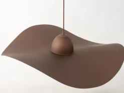 Hängelampe Braun Kupfer E27 Modern Wellenschirm