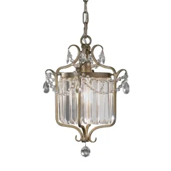 Hängelampe CANDELA 7 Antik Silber Spiegel Lampe