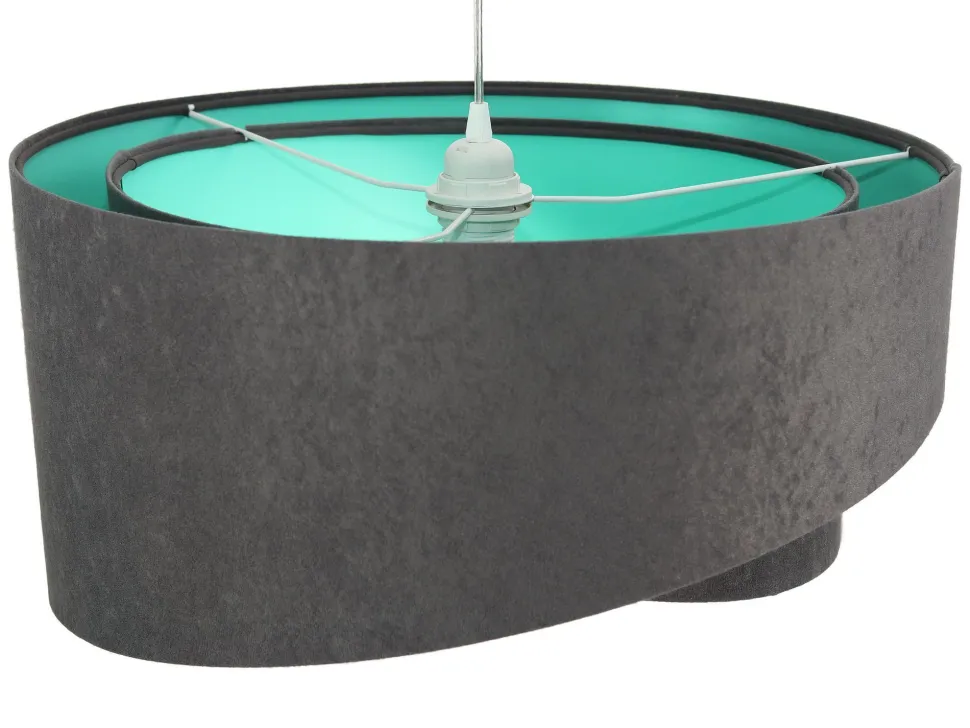 Hängelampe Dunkelgrau Mint rund Ø50cm Esstisch